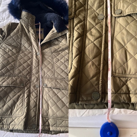 NWOT Tommy Hilfiger Water Resistant Faux Fur Trim Hood Puffer Coat M Green/Blue - Picture 12 of 15